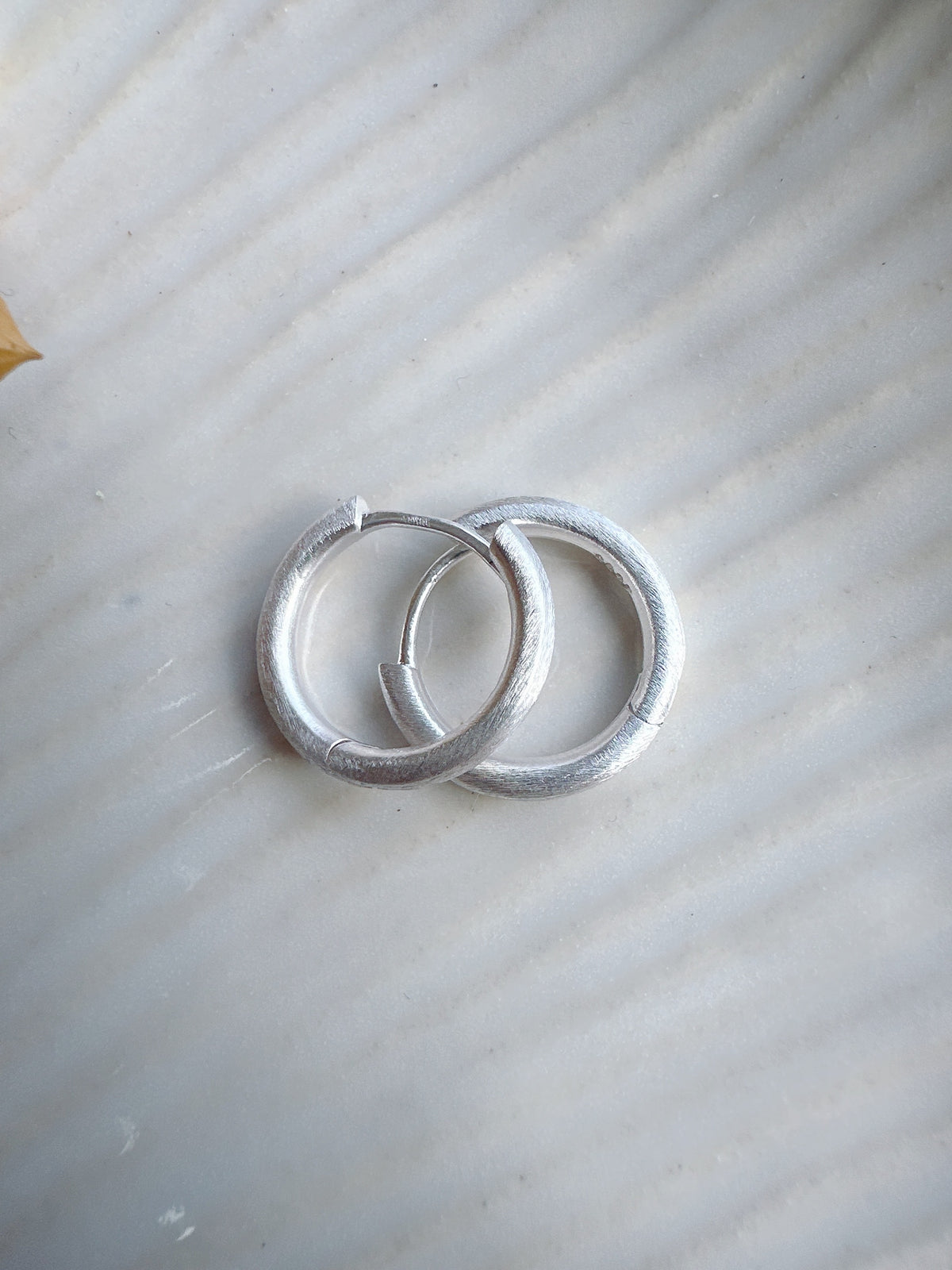 15mm Minimalist Matte Finish Unisex 925 Sterling Silver Hoop Earrings