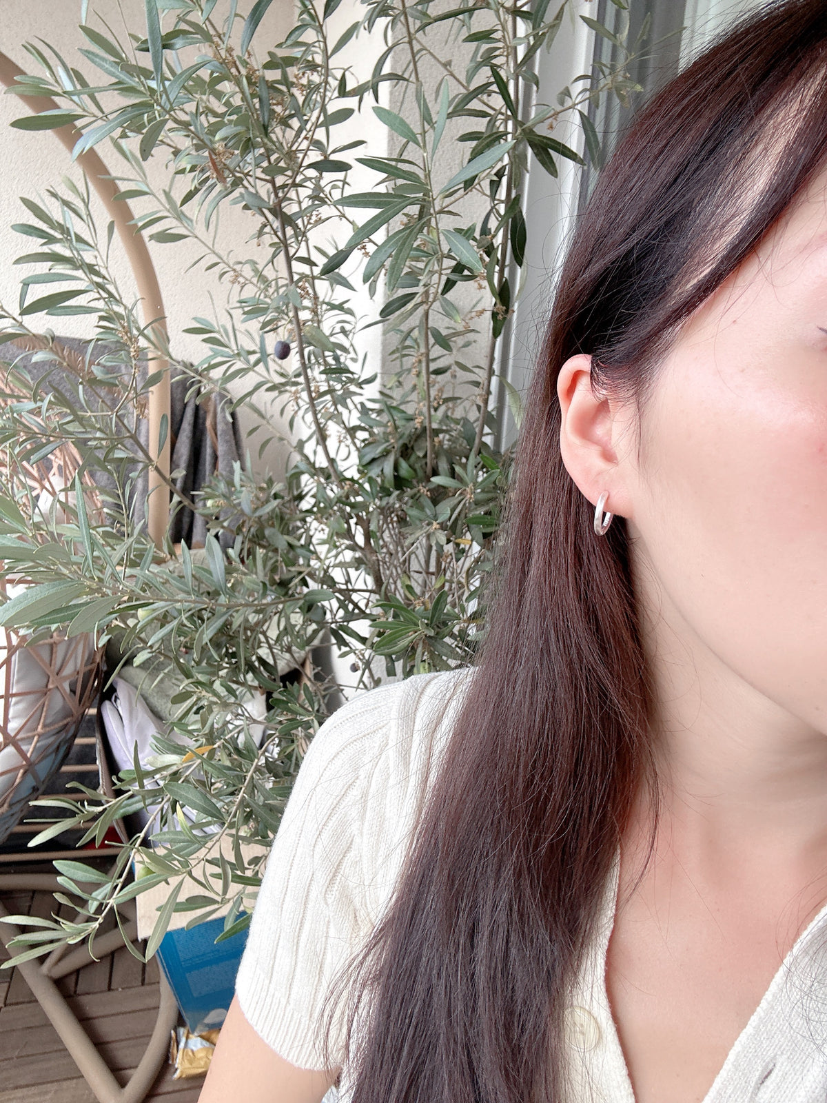 15mm Minimalist Matte Finish Unisex 925 Sterling Silver Hoop Earrings