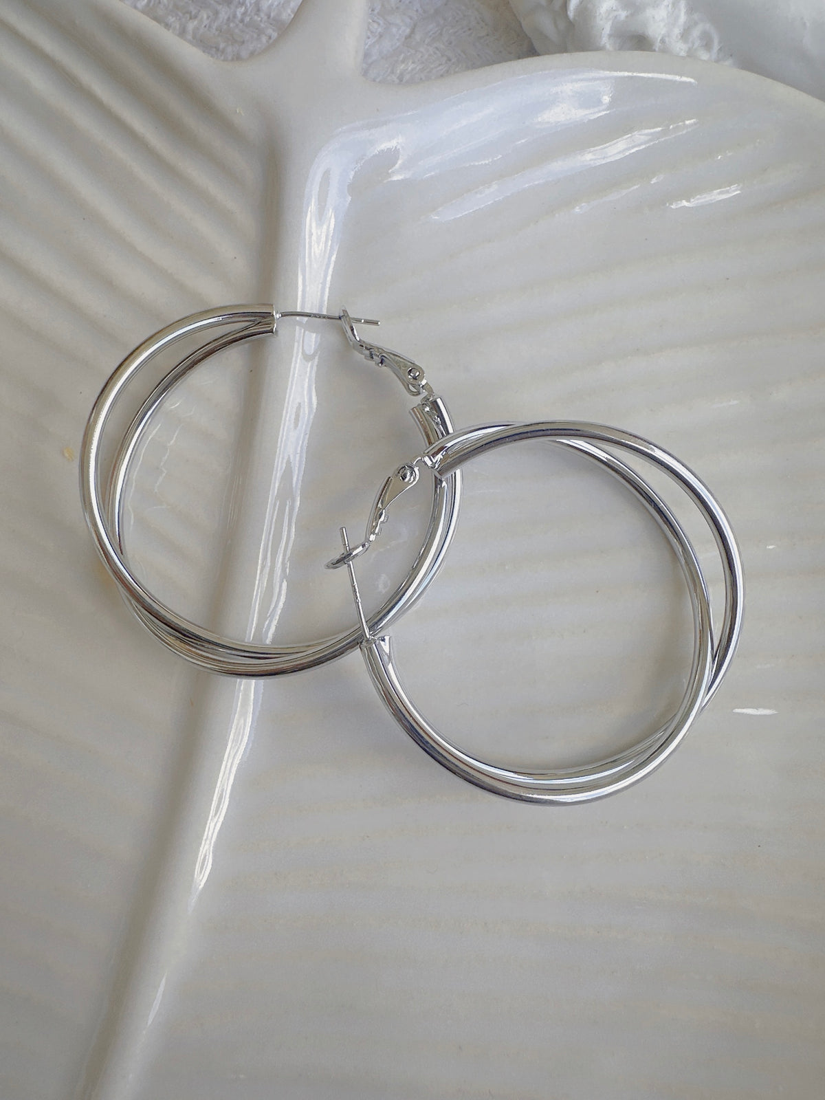 Soul Mate & 40mm Double Layer Big Hoop Earrings