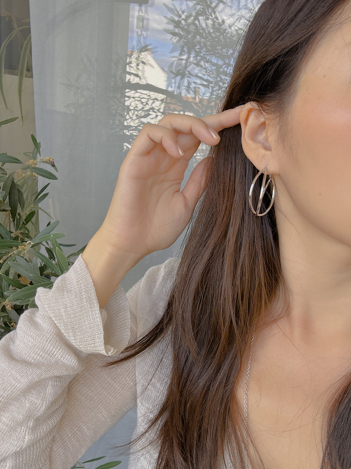Soul Mate & 40mm Double Layer Big Hoop Earrings