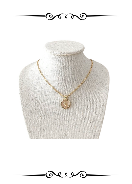 Soul Mate Rose & 18k Gold Plated Necklace