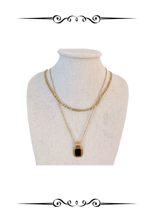Soul Mate Black Swan & 18K Gold Plated Necklace